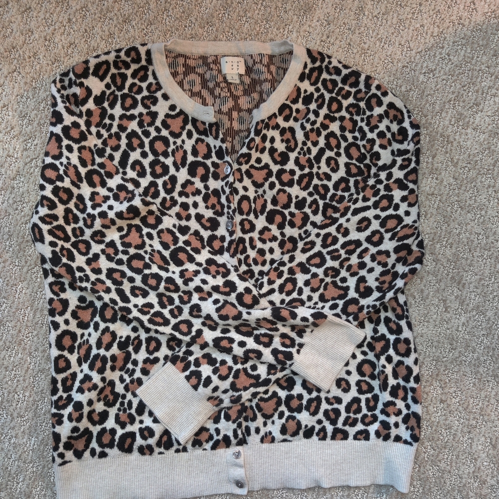a new day Leopard Print Cardigan Sweater
